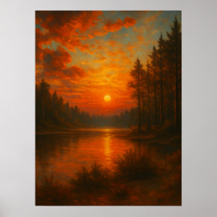 Poster Lac Sunset - Nature Wall Art