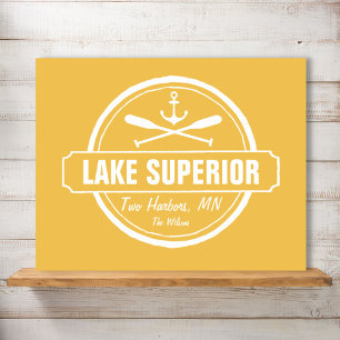 Poster Lac Supérieur, ville sur mesure, nom, ancre, pagai