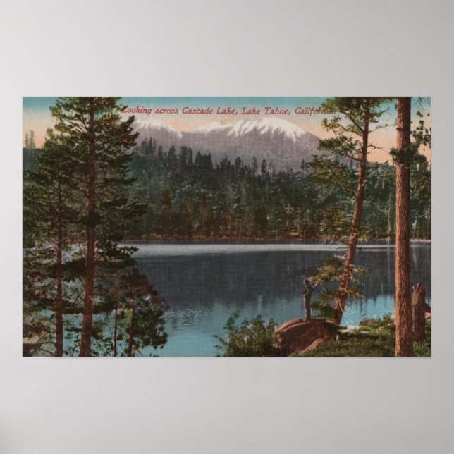Poster Lac Tahoe, CA - Vue sur le lac Cascade (Devant)