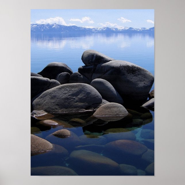 Poster Lac Tahoe Hiver Eau calme (Devant)