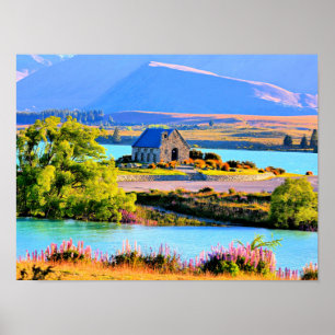 Poster Lac Tekapo, Nouvelle-Zélande