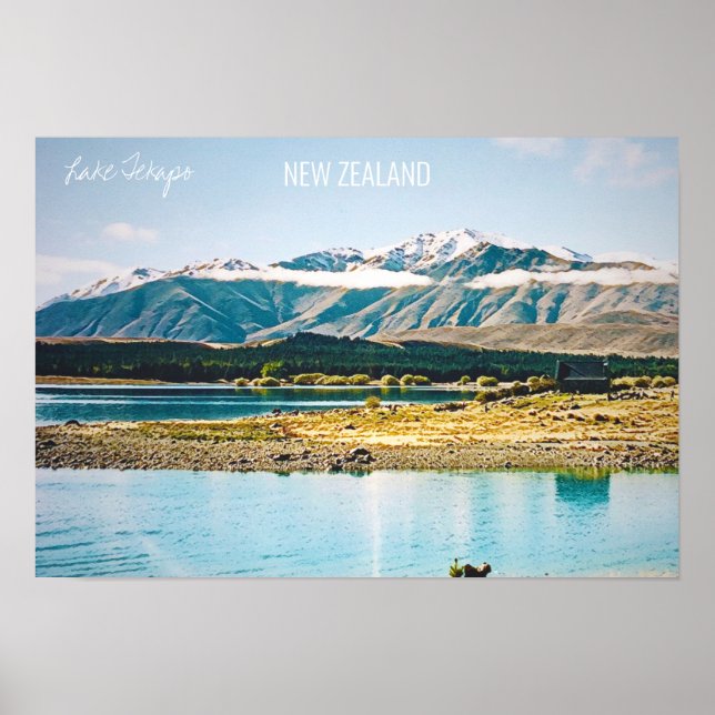 Poster Lac Tekapo Nouvelle-Zélande Voyage sur l'île du Su (Devant)