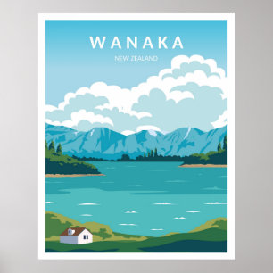Poster Lac Wanaka Nouvelle-Zélande