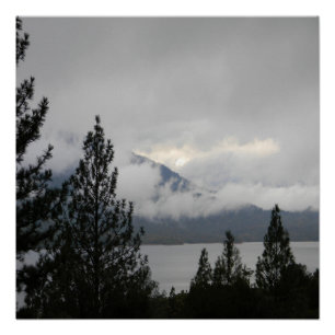 Poster Lac Whiskeytown avec brouillard...
