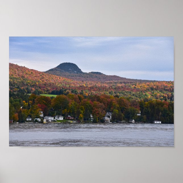 Poster Lac Willoughby, Vermont, en automne (Devant)