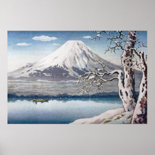 Poster Lac Yamanaka en hiver par Tsuchiya Koitsu