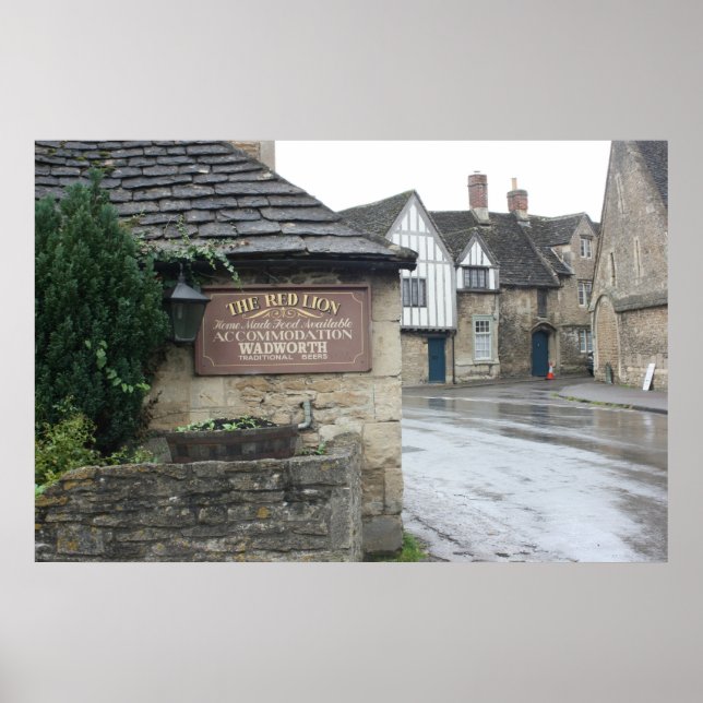 Poster Lacock, Wiltshire, UK (Devant)