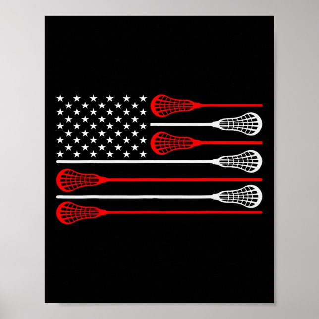 Poster Lacrosse Goalie Lacrosse Gants Stick Lax Goalie U (Devant)