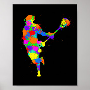 Poster Lacrosse Joueur Enfants Garçons Jeunesse