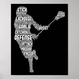 Poster Lacrosse Joueur Jeunes Enfants Hommes Garçons 1