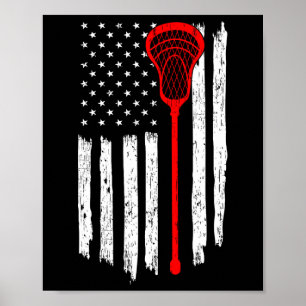 Poster Lacrosse Joueur Lax Patriotique gardien de but Lax