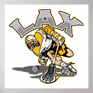 Poster Lacrosse Joueur Uniforme Jaune