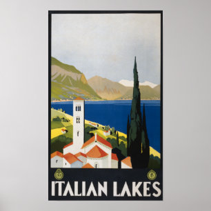 Poster Lacs italiens vintages