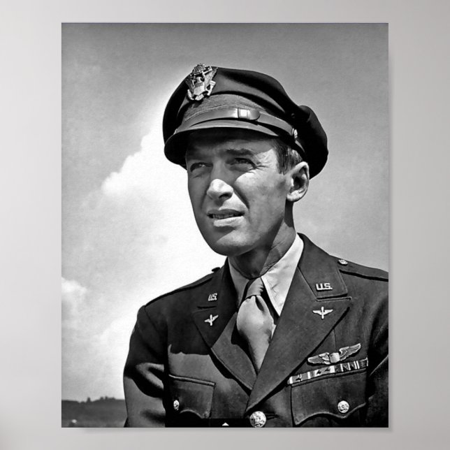 Poster L'acteur Jimmy Stewart - 2ÈME GUERRE MONDIALE Serv (Devant)