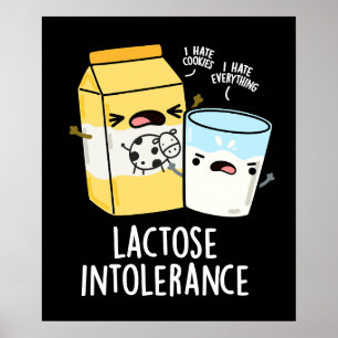 Poster Lactose Intolérance Funk Milk Pun Dark BG