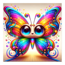 L'adorable papillon arc-en-ciel apporte le bonheur