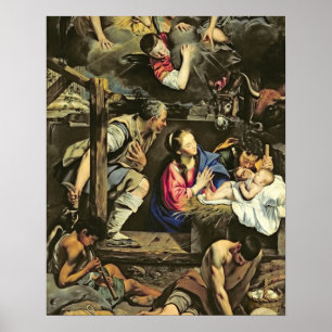 Poster L'adoration des bergers, 1612 (huile sur le canva