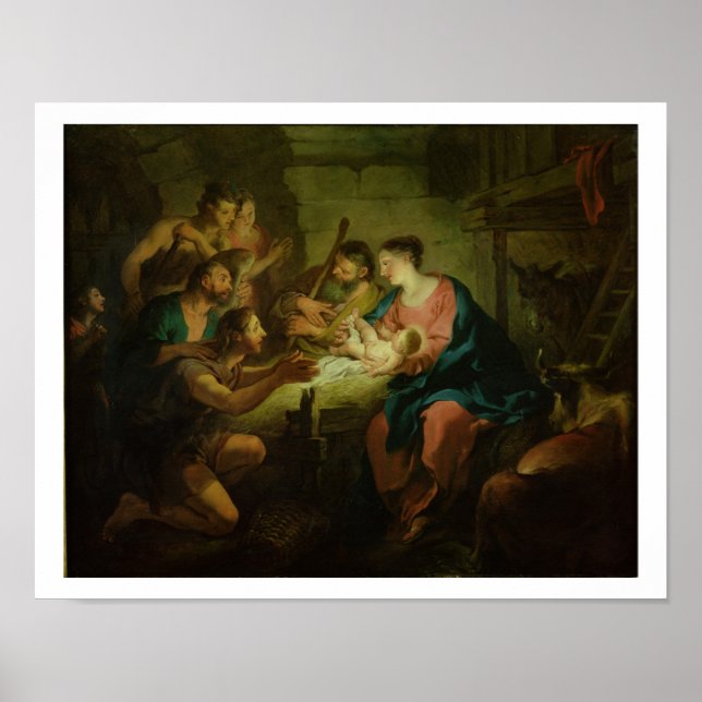 Poster L'Adoration des Bergers, 1725 (huile sur canva (Devant)