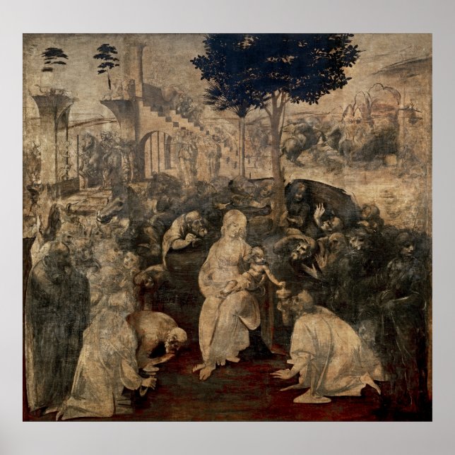 Poster L'adoration des Mages de Léonard de Vinci (Devant)