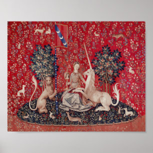 Poster Lady and Unicorn Medieval Tapestry Sight