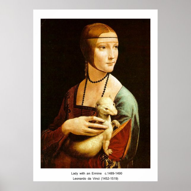 Poster Lady avec une mine, Léonard de Vinci (Devant)