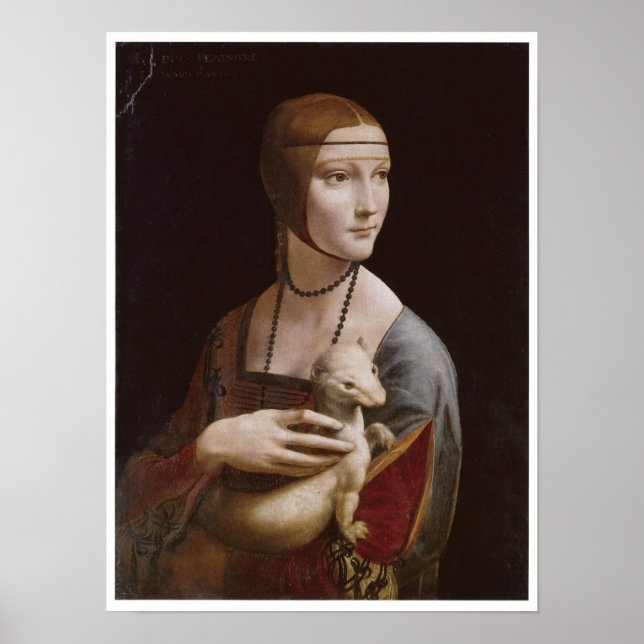 Poster Lady avec une mine, Léonard de Vinci, 1485 (Devant)