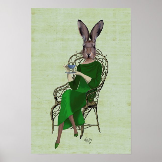 Poster Lady Bella Rabbit Prendre Du Thé (Devant)