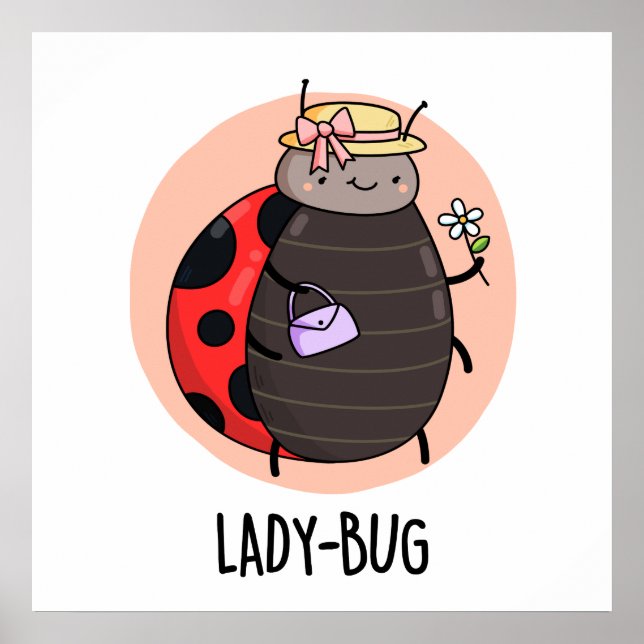 Poster Lady Bug Funny Insect Ladybird Pun (Devant)