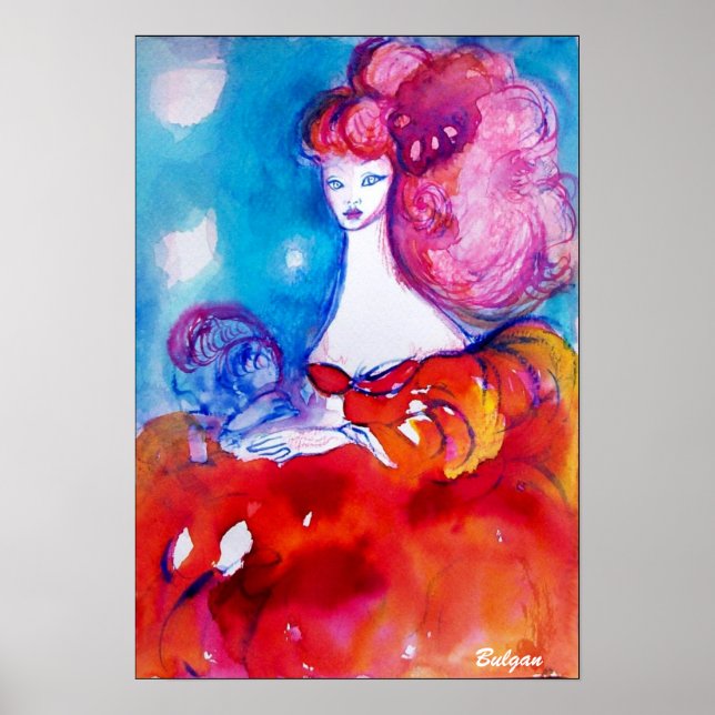 POSTER LADY EN ROUGE, (Devant)