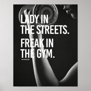 Poster Lady in the street - Freak in the gym - Girl Fi