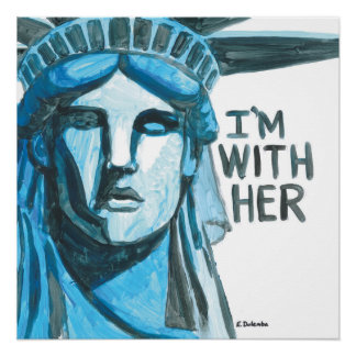 Poster Lady Liberty - Je suis avec elle (carré)