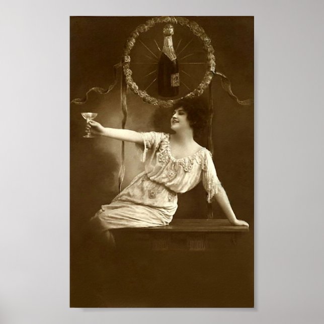 Poster Lady on New Year's Eve Ephemeral (Devant)