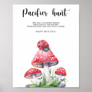 Poster Ladybug - chasse à la suce jeu de baby shower