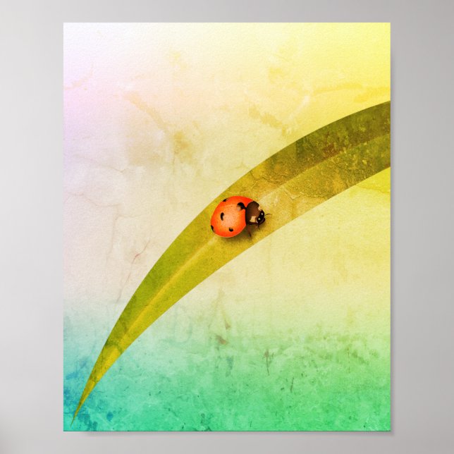 Poster Ladybug Leaf (Devant)