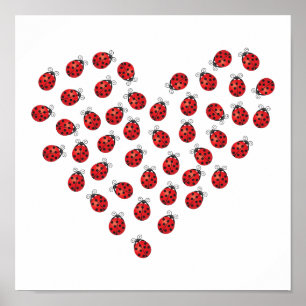 Poster Ladybug Love Heart