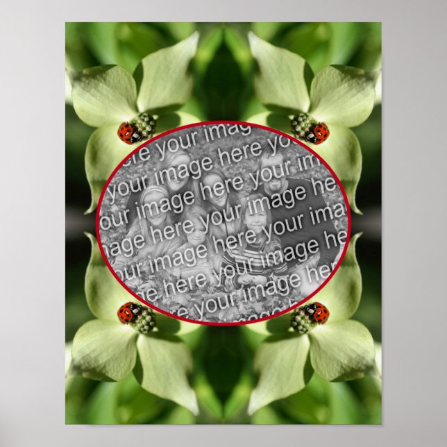 Poster Ladybug On Dogwood Flower Frame Ajouter Votre Phot (Devant)