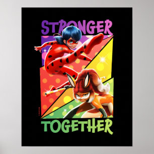 Poster Ladybug & Rena Rouge   Ensemble plus fort