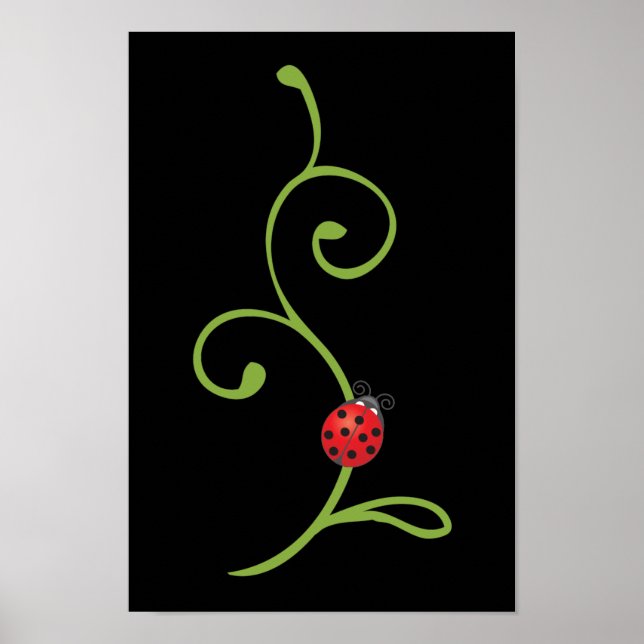 Poster Ladybug sur la vigne (Devant)