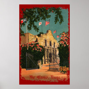 Poster L'affiche Alamo Vintage Texas