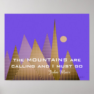 Poster L'affiche d'art abstraite Muir cite les montagnes