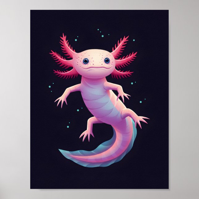 Poster L'affiche d'art de l'Axolotl'Aura (Devant)
