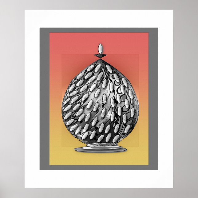 Poster L'affiche d'art du pot au gingembre gris (Devant)