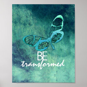 Poster l'affiche d'art papillon inspirant être transformé