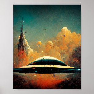 Poster L'affiche d'art Spaceport Sci-Fi