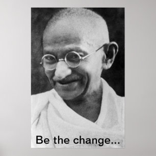 Poster L'affiche de Gandhi 'Be the change'
