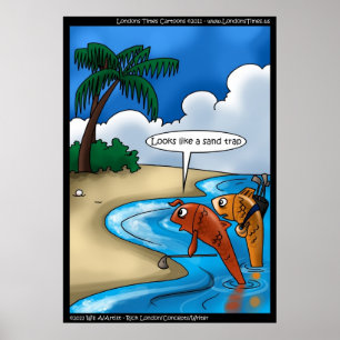 Poster L'affiche de Golfing Fish drôle
