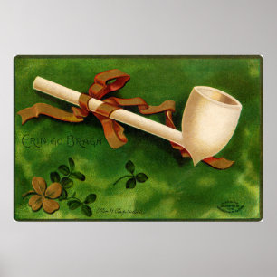 Poster L'affiche de la Saint-Patrick avec pipe irlandaise