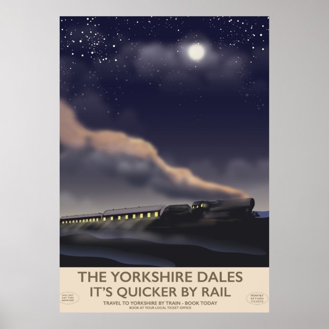 Poster L'affiche de la Yorkshire Dales Railway (Devant)