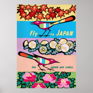 Poster L'affiche de l'Vintage voyage de vol au Japon rest