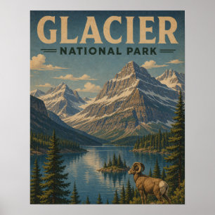 Poster L'affiche de montagne de style WPA vintage du parc